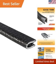 Weather-Resistant Edge Trim - 25ft Black PVC Protector for Various Applications