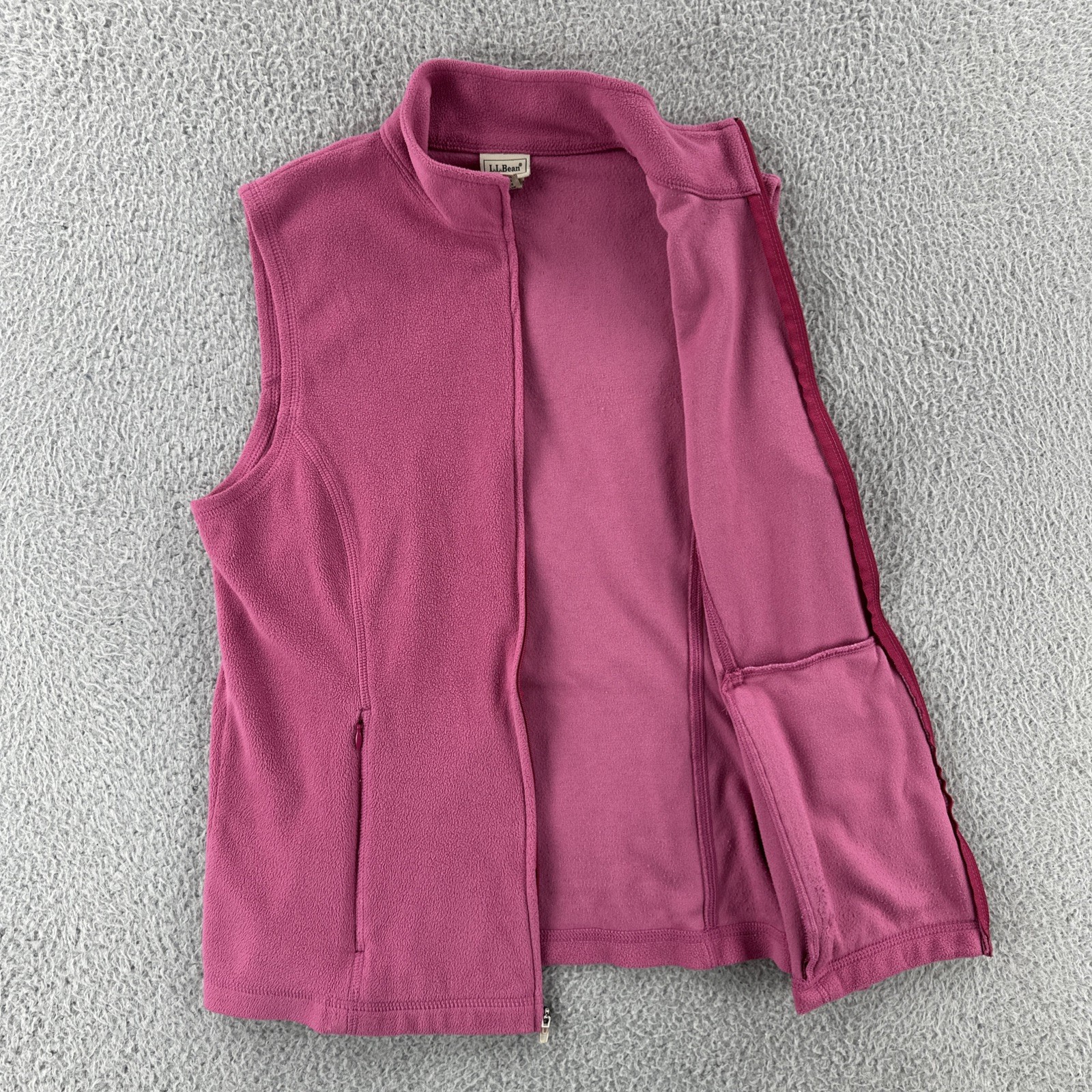 L.L. Bean Women’s Small Reg Pink Full Zip Pink Fleece Vest