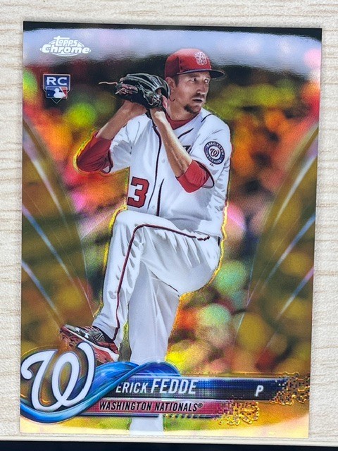 2018 Topps Chrome Gold Refractor 23/50 Erick Fedde #76 Rookie