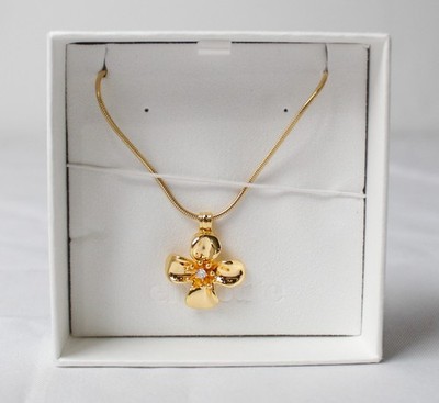 en route Women's Cruz Flor Pendant Necklace SV3 18k Gold-Plated Length 15.75'' 