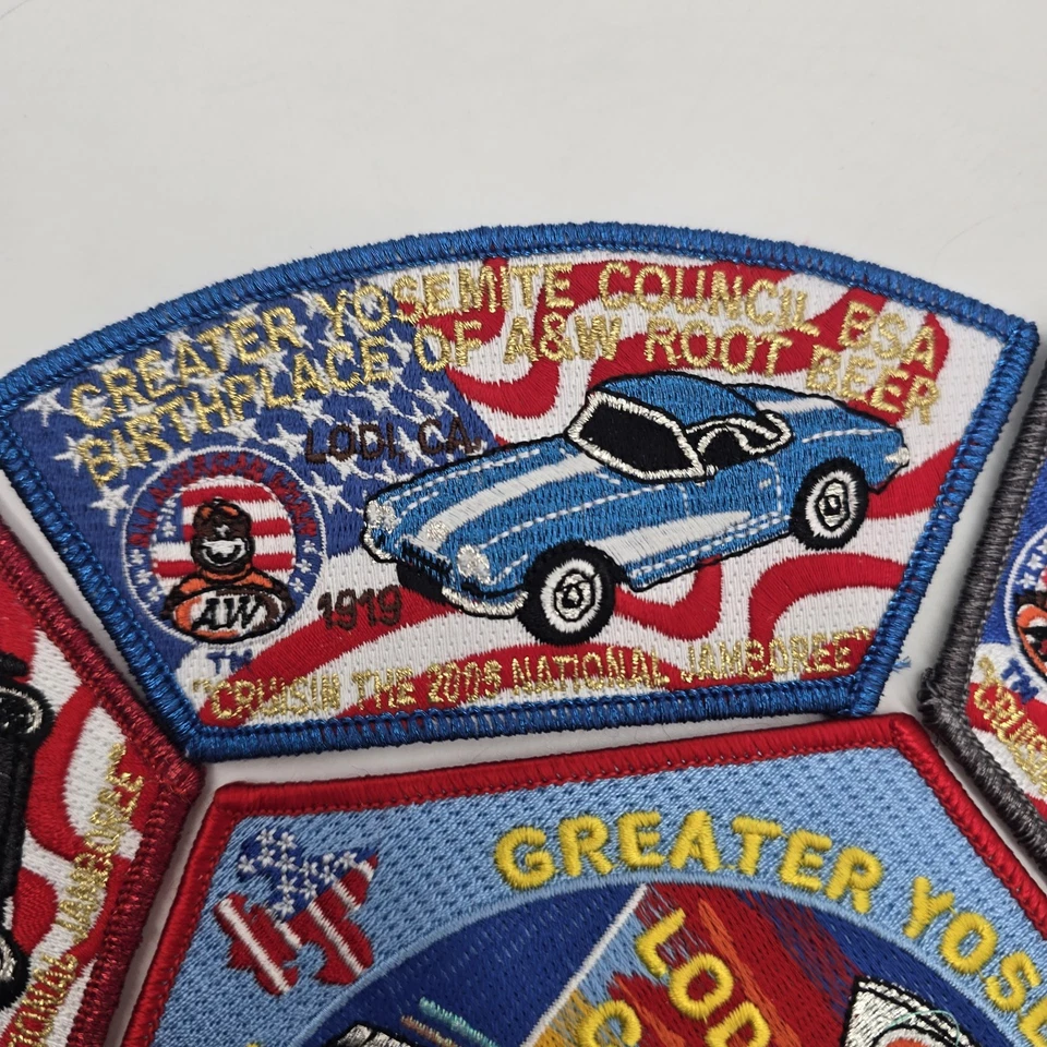 2005 BSA Boy Scout Jamboree Patch Set Cruisin A&W Yosemite NOS + Police Car Lodi - Image 3 of 4