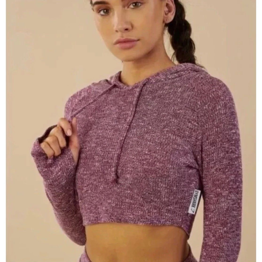 gymshark slounge ribbed cropped athleisure sweater hoodie