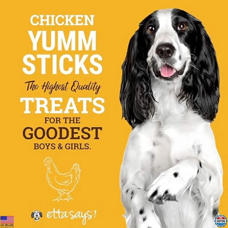 Etta Says! Yumm Sticks - Premium Chicken Jerky Dog Treats - 12 Count, USA Made - Imagem 2 de 4