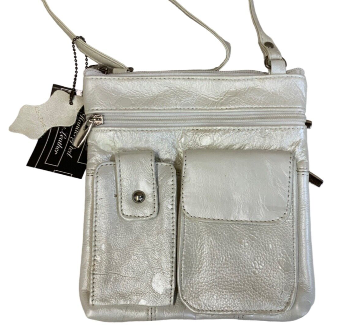 Handcrafted Genuine Leather Pearl Crossbody/Over The Shoulder 