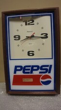 VINTAGE PEPSI CLOCK 11 X 16  NEEDS WORK