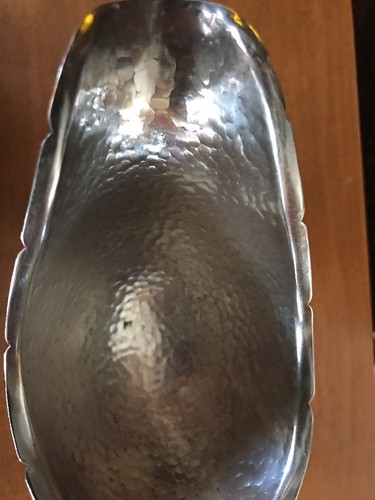 MERIDEN Silverplate HAMMERED Gravy Boat And Oval Tray 2104 - Picture 5 of 9