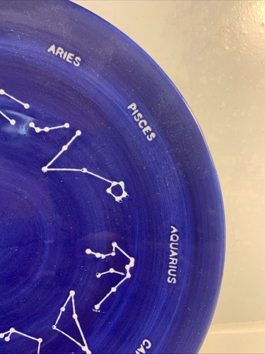 WEST ELM CONSTELLATION ZODIAC ASTROLOGICAL HOROSCOPE COBALT BLUE 9" PLATE DISH - Picture 2 of 8