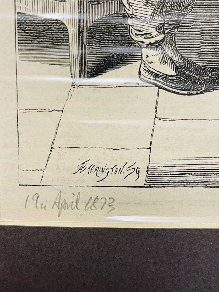 Antique Engraving Pekin Girls School 1873, 13”x10”. eBay