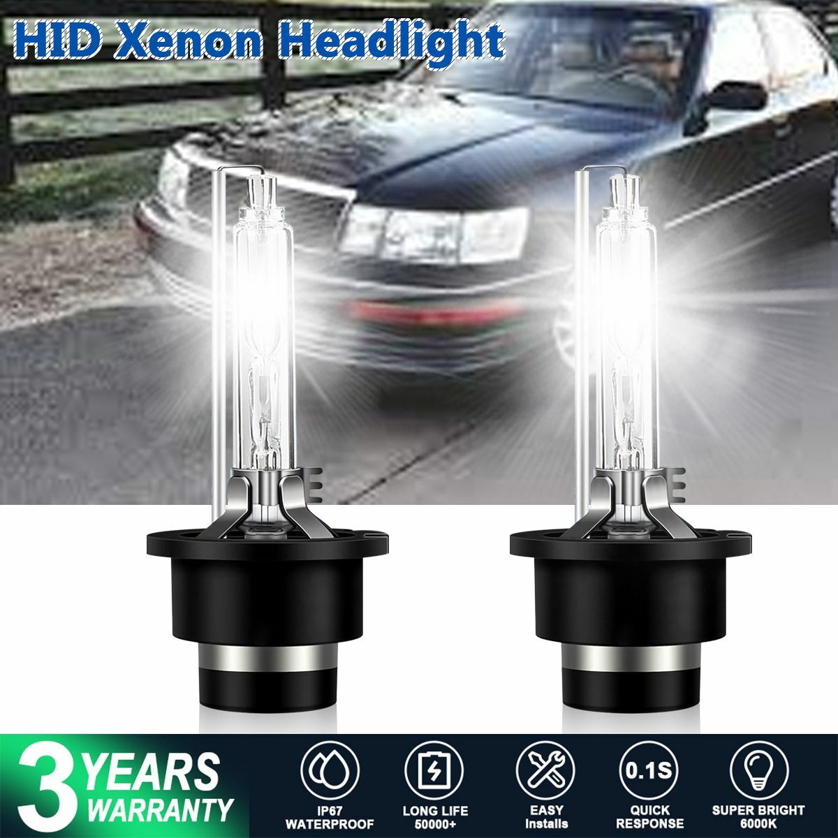 For Lexus LS400 LS430 D2S LED Headlight Bulbs Conversion Kit 6000K