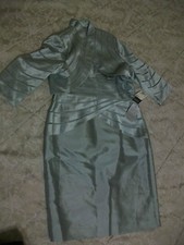 Adrianna Papell Tiered Hammered Satin Sheath Dress & Bolero - Retails for $199