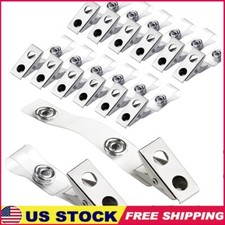 30Pcs Metal Badge Clips PVC Straps ID Card Holders Name Tags Durable Fasteners