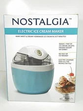 Nostalgia Blue 1-Pint Ice Cream Maker, ICM500BLUE - New/Sealed