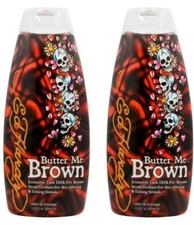 2 Ed Hardy Butter Me Brown Tanning DHA & Streak Free Bronzing Cream Lotion
