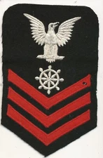 Quartermaster PO1 blue felt USN rate patch real WWII make