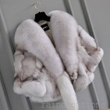 Real Genuine Fox Fur Coat Women's Fur Jacket Luxury Fluffy FUR Overcoat