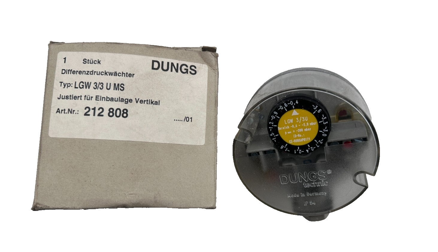 DUNGS LGW 3/3 U MS pressostat pour resoudre les pannes de bruleur
