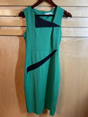 Veronica s New Style Women s Size M Green /Black Color Sleevless Dress NWT