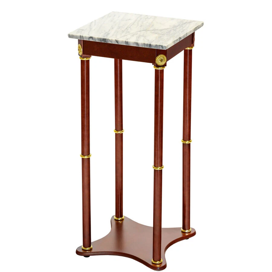 White marble top plant stand deals
