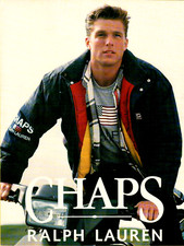 1997 Chaps Ralph Lauren Vespa Male Model Blue Jacket Photo VINTAGE PRINT AD