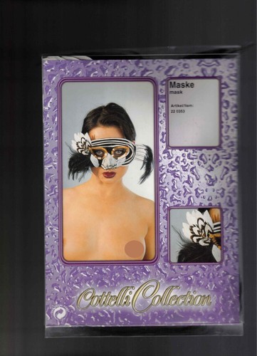 Halbmaske Maske von Cottelli Collection Schwarz / Weiß mit Frabnsen Neu