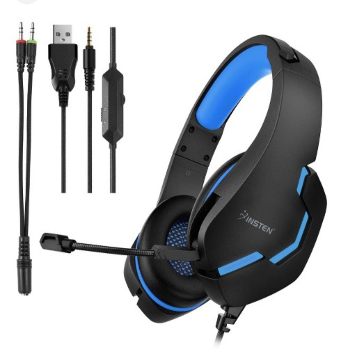Insten Wired LED Gaming Headset w/ Mic for PC PS5 PS4 xBox