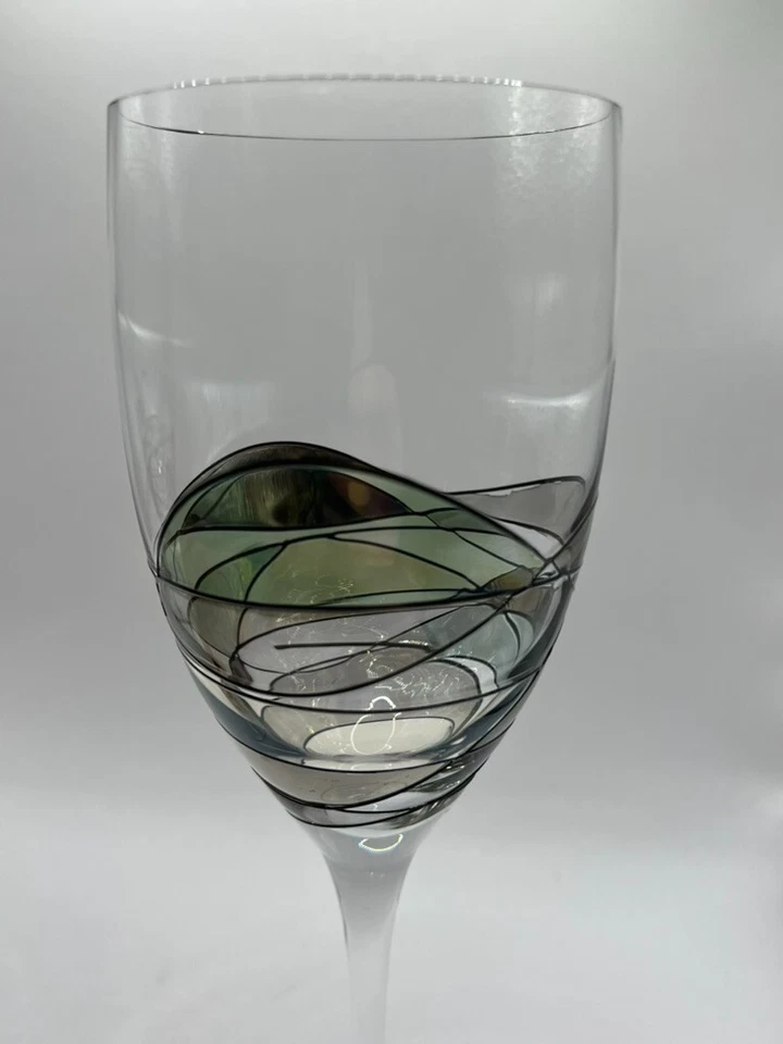 Пара миланских мозаичных витражных бокалов для вина • с ручной росписью • Румыния - Изображение 2 из 4