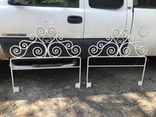 Vintage Victorian Wrought Iron Scroll Twin He...