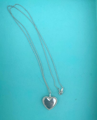 Tiffany & Co. Sterling Silver Beaded Heart Tag Chain Necklace 16” - Engravable - Picture 9 of 15