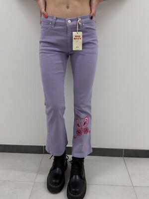 DDP NEW Miss Sixty Shola Cropped Jeans Butterfly Y2K 2000`s Purple Capri Size 27