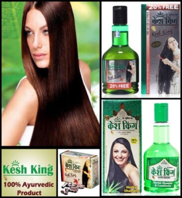 New Ayurvedic Kesh King Herbal Hair loss Treatment Packet (Oil+Shampoo+Capsules)