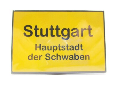 Stuttgart Foto Magnet Hauptstadt der Schwaben Ortsschild Souvenir Germany gelb