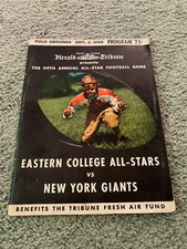 1940 New York Giants v Eastern College All Stars Football Program Polo Grounds
