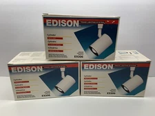 Set Of 3 Edison Track Lighting Cylinder Light Heads E9306 White