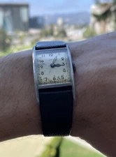 Vintage Tank ORIS cal 210 Curved rectangular hand wind 1940s Curved Curvex Deco