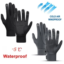 Men's Cycling Full Finger Gloves Waterproof Touch Screen Winter Sports Gloves US