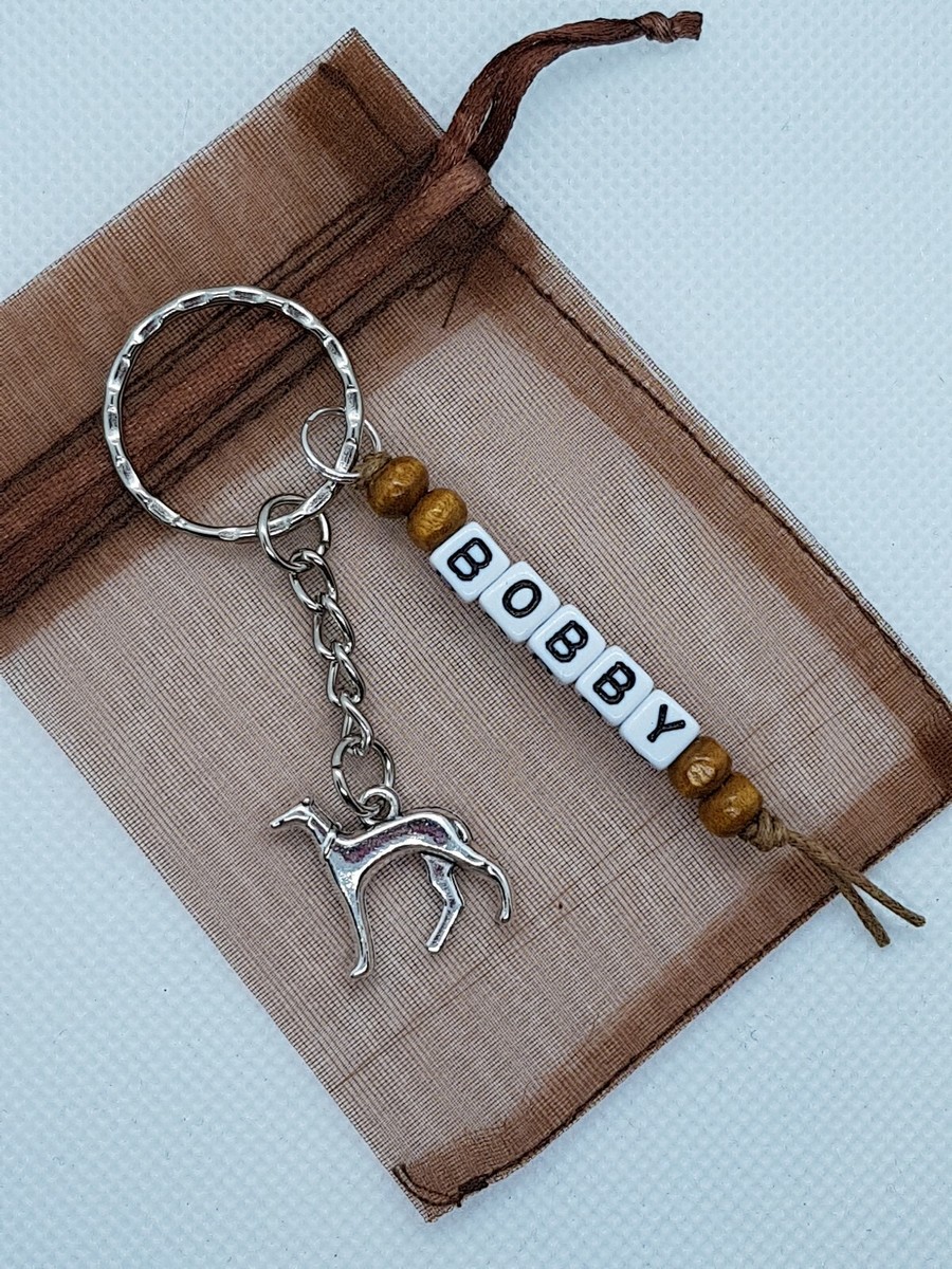 Personalised greyhound Keyring, greyhound gifts, greyhound lover
