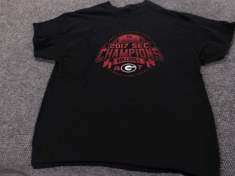 Camiseta para hombre Georgia Bulldogs extra grande negra 2017 sec champions fútbol Foto 3 de 4