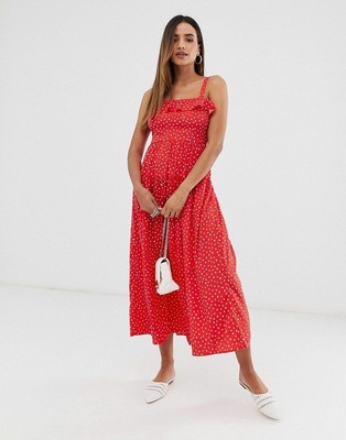 vero moda red polka dot dress