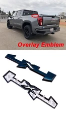 Overlay Emblem Gloss Black Fit 2019-2024 GMC Sierra 4x4 Bed Emblem Left Right