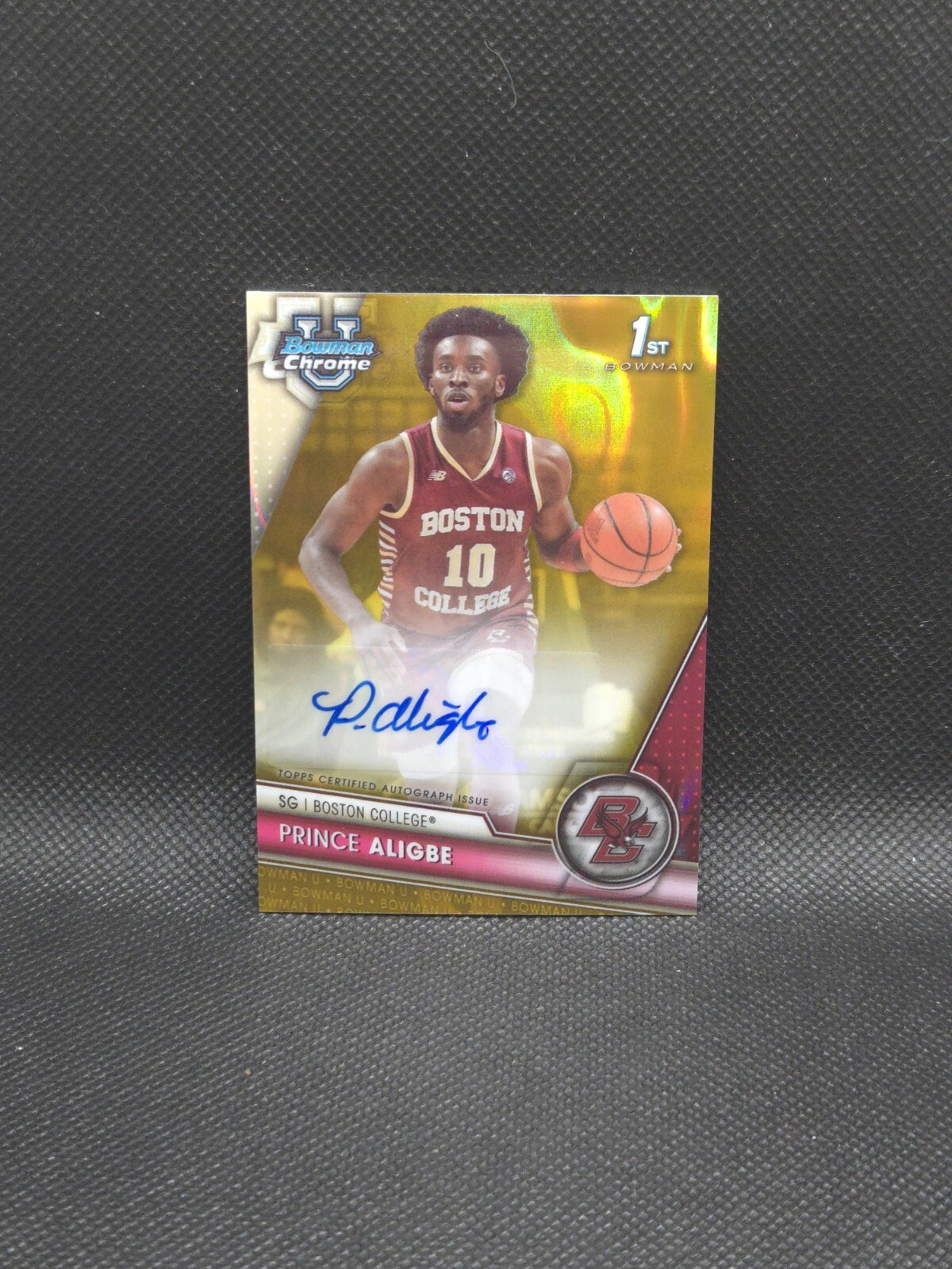 Prince Aligbe 2023-24 Bowman U Chrome Gold Lava Auto /50 Boston College