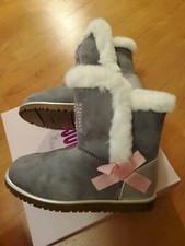 Girls Juicy Couture Lil Perris Grey Boots Faux Fur Size 5 New