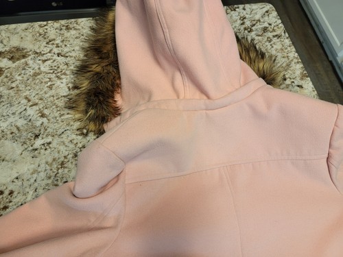 CHEROKEE GIRLS Pink COAT WITH Removable FAUX FUR Hood XL 14 16 - Picture 12 of 12
