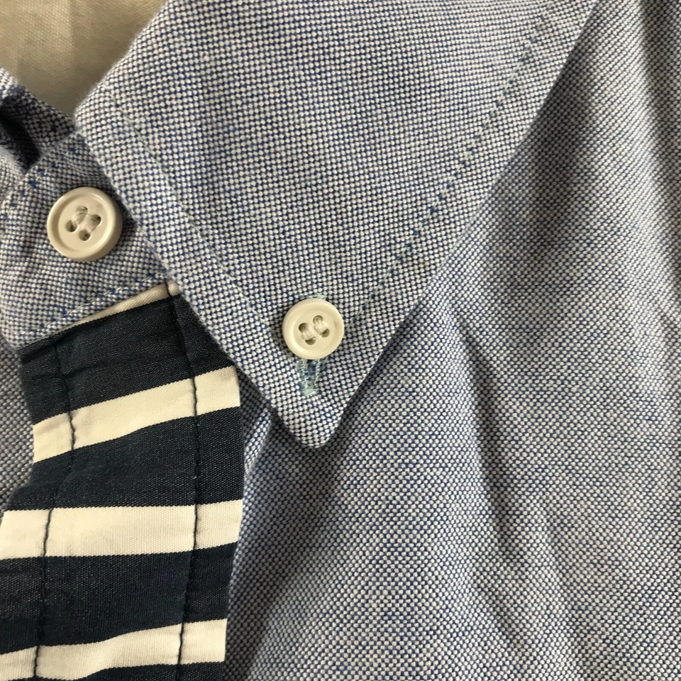 Band of Outsiders Button Down Shirt Mens M 2 Blue Contrast Button Placket Cotton - Image 4 of 4