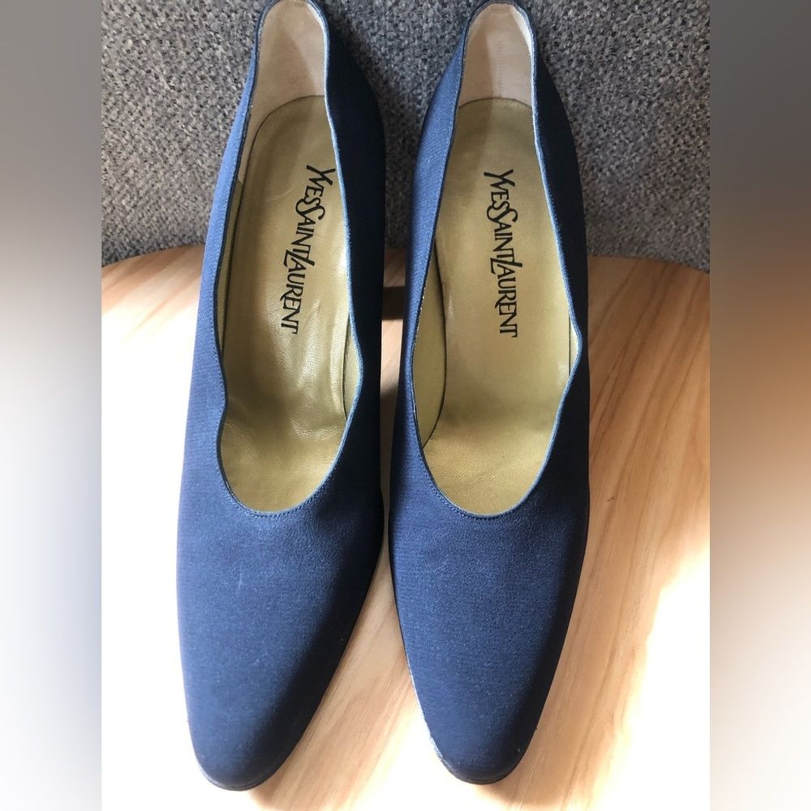 YVES SAINT LAURENT tacchi corti in tessuto nero taglia 8 5