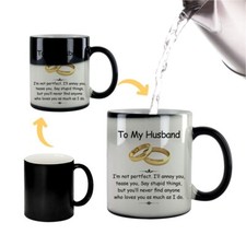 Magic Mug Romantic Gift for Husband from Wife, Heat Reveal Coffee Cup GIft Idea