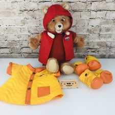 Teddy Ruxpin Vintage 1985 Airship Tape Rain Outfit Flying Outfit