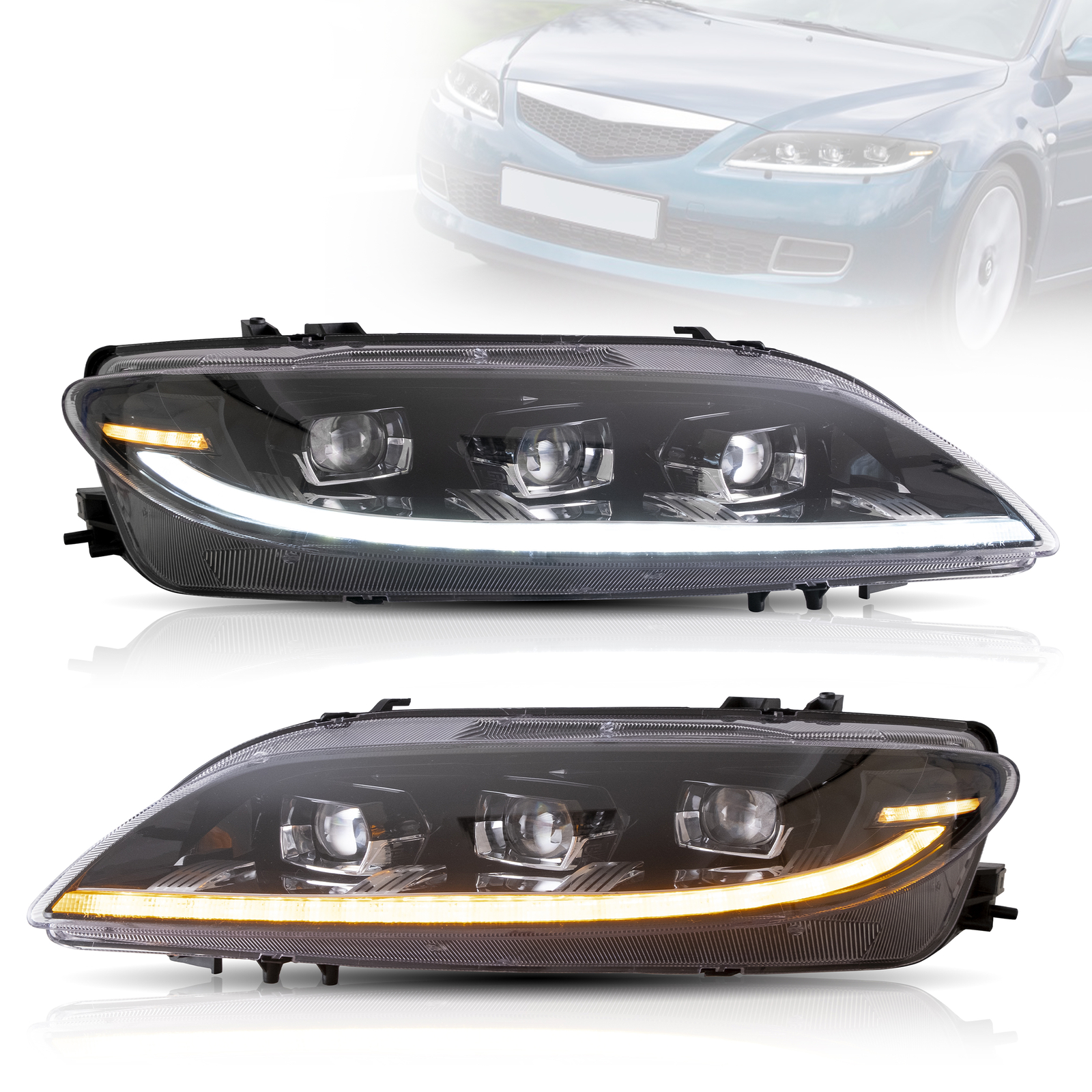 Phares VLAND Mazda 6 2003-2008 pour rénover l'éclairage terni et rouler la nuit