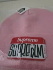 FW21 Supreme Nametag Supream pink beanie Mark Gonzales Gonz New with tag