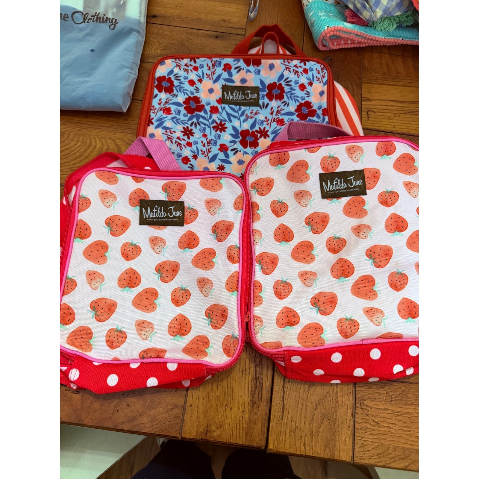 Bag Strawberry Polka Dot Floral Set