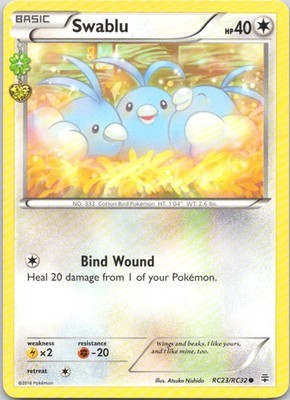 2016 Pokemon XY - Generations Swablu Basic/Common #RC23